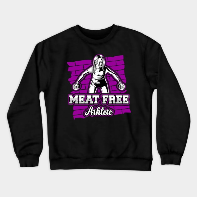 Meat Free Athlete Vegan Workout Crewneck Sweatshirt by RadStar